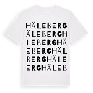 Häleberg ordlek t-shirt – ekologisk bomull t-shirt från Pinshirt