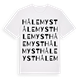 White t-shirt med Hålemyst ordlek t-shirt