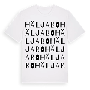 Häljabo ordlek t-shirt – ekologisk bomull t-shirt från Pinshirt