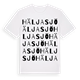 White t-shirt med Häljasjö ordlek t-shirt