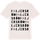 Vintage White t-shirt med Haljersröd ordlek t-shirt