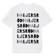 White t-shirt med Haljersröd ordlek t-shirt