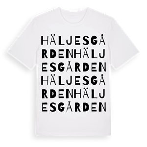 Häljesgården ordlek t-shirt – ekologisk bomull t-shirt från Pinshirt