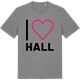 Mid Heather Gray t-shirt med Jag älskar Hall t-shirt stort tryck