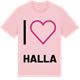 Pink Cotton t-shirt med Jag älskar Halla t-shirt stort tryck