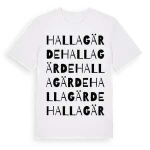 Hallagärde ordlek t-shirt – ekologisk bomull t-shirt från Pinshirt