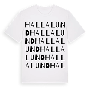 Hallalund ordlek t-shirt – ekologisk bomull t-shirt från Pinshirt