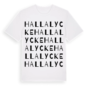 Hallalycke ordlek t-shirt – ekologisk bomull t-shirt från Pinshirt
