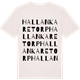 Vintage White t-shirt med Hallankaretorp ordlek t-shirt