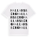 White t-shirt med Hallansberg ordlek t-shirt