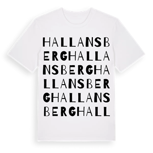 Hallansberg ordlek t-shirt – ekologisk bomull t-shirt från Pinshirt