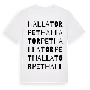 Hallatorpet ordlek t-shirt – ekologisk bomull t-shirt från Pinshirt
