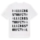 White t-shirt med Hallbergstorpet ordlek t-shirt
