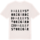 Vintage White t-shirt med Hallby Storegården ordlek t-shirt