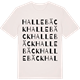 Vintage White t-shirt med Hallebäck ordlek t-shirt