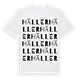 White t-shirt med Häller ordlek t-shirt