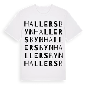 Hallersbyn ordlek t-shirt – ekologisk bomull t-shirt från Pinshirt