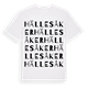 White t-shirt med Hällesåker ordlek t-shirt