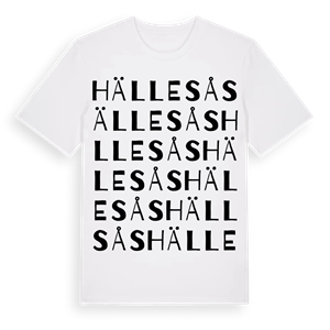 Hällesås ordlek t-shirt – ekologisk bomull t-shirt från Pinshirt