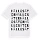 White t-shirt med Hällesäter ordlek t-shirt