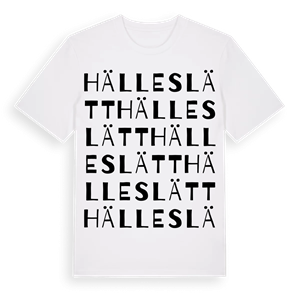 Hälleslätt ordlek t-shirt – ekologisk bomull t-shirt från Pinshirt