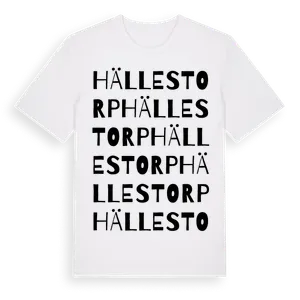 Hällestorp ordlek t-shirt – ekologisk bomull t-shirt från Pinshirt