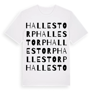 Hallestorp ordlek t-shirt – ekologisk bomull t-shirt från Pinshirt