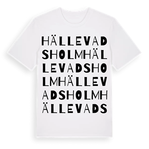 Hällevadsholm ordlek t-shirt – ekologisk bomull t-shirt från Pinshirt