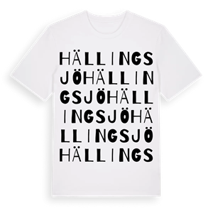 Hällingsjö ordlek t-shirt – ekologisk bomull t-shirt från Pinshirt