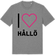 Mid Heather Gray t-shirt med Jag älskar Hållö t-shirt stort tryck