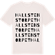 Vintage White t-shirt med Hallstenstorpet ordlek t-shirt