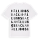 White t-shirt med Hällungsbacka ordlek t-shirt