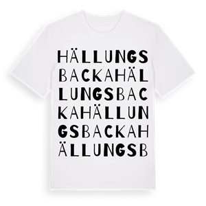 Hällungsbacka ordlek t-shirt – ekologisk bomull t-shirt från Pinshirt