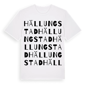 Hällungstad ordlek t-shirt – ekologisk bomull t-shirt från Pinshirt