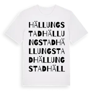 Hällungstad ordlek t-shirt – ekologisk bomull t-shirt från Pinshirt