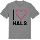Mid Heather Gray t-shirt med Jag älskar Hals t-shirt stort tryck