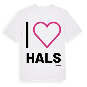 Jag älskar Hals t-shirt stort tryck – ekologisk bomull t-shirt från Pinshirt