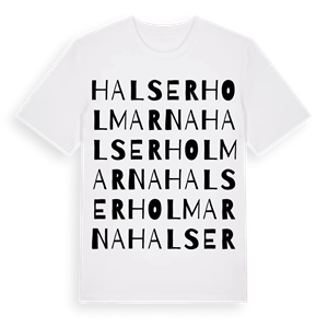 Halserholmarna ordlek t-shirt – ekologisk bomull t-shirt från Pinshirt