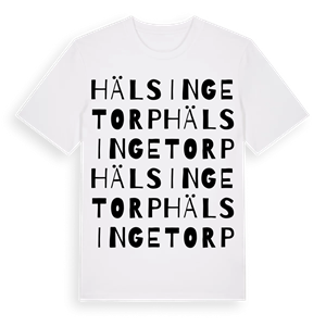 Hälsingetorp ordlek t-shirt – ekologisk bomull t-shirt från Pinshirt