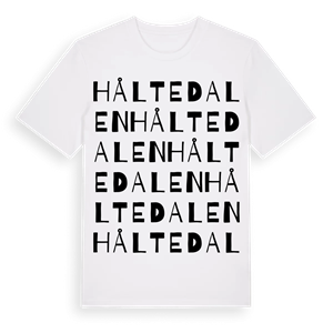 Håltedalen ordlek t-shirt – ekologisk bomull t-shirt från Pinshirt