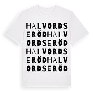 Halvordseröd ordlek t-shirt – ekologisk bomull t-shirt från Pinshirt