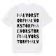 White t-shirt med Halvorstorp ordlek t-shirt