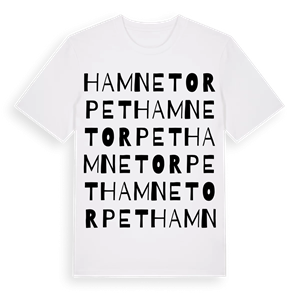 Hamnetorpet ordlek t-shirt – ekologisk bomull t-shirt från Pinshirt