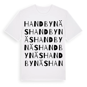 Handbynäs ordlek t-shirt – ekologisk bomull t-shirt från Pinshirt
