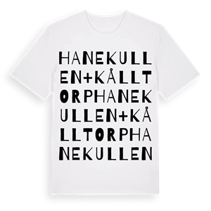 Hanekullen + Kålltorp ordlek t-shirt – ekologisk bomull t-shirt från Pinshirt