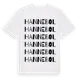 White t-shirt med Hannebol ordlek t-shirt
