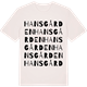 Vintage White t-shirt med Hansgården ordlek t-shirt