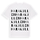 White t-shirt med Harakullen ordlek t-shirt