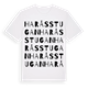 White t-shirt med Haråsstugan ordlek t-shirt