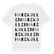 White t-shirt med Harekullen ordlek t-shirt